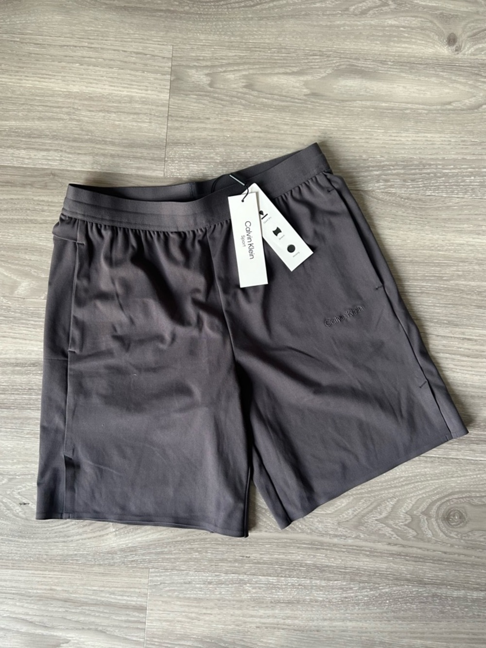 Calvin Klein | Soft Stretch Sport Knit Workout Shorts in Charcoal Grey (X-Small) - Picture 8 of 13